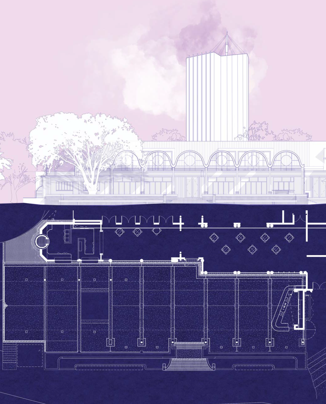 Architectural plan and elevation drawings